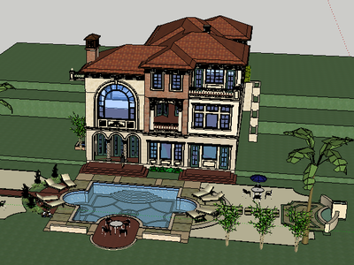 SketchUp 模型設計 三層別墅設計模型免費下載與創作指南